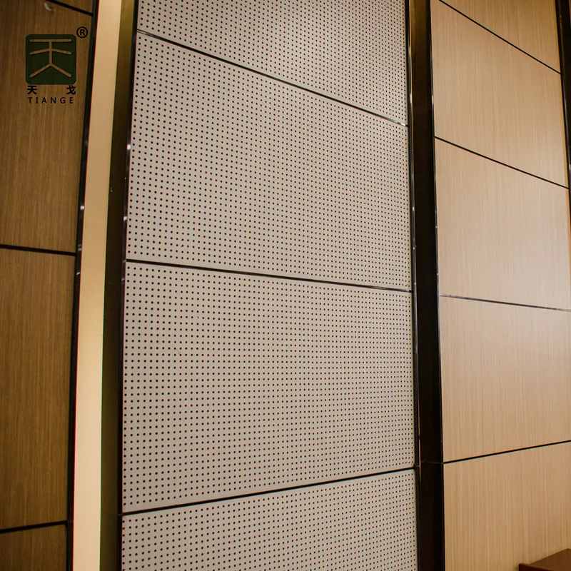 TianGeแผงอะคูสติกสำหรับห้องดนตรี,แผ่นไม้กันเสียงแบบเจาะรูขนาดเล็กสำหรับตกแต่งผนังห้องดนตรีและเพดาน