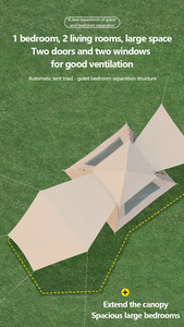 เต็นท์ตั้งแคมป์กันน้ำสำหรับการเดินทางกลางแจ้งกลางแจ้งกลางแจ้งกันน้ำแบบเปิดอย่างรวดเร็วกันน้ำปิกนิกกิจกรรมครอบครัวชายหาด - Product Image 6