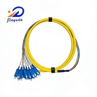 Arnés de Fibra Óptica de Grado Operativo de 12 Fibras SM G.652D G.657A1 G.657A2 con Codificación Multicolor y Cubierta Exterior Amarilla LC SC ST FC Select