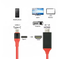 Câble usb 3.1 type c à hdmi, convertisseur de 2m, 4k, pour moniteur HDTV, téléphone portable, 1 mètre