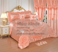 Ensemble de literie de luxe 10 pièces pour mariage, couette avec rideaux, couette chaude en coton pour l'hiver