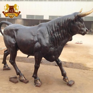 Statue de taureau grandeur nature en métal de style européen, sculptures de bisons en métal, statue de taureau de corrida en bronze coulé - Product Image 2