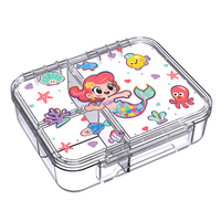 Boîte à lunch bento Tritan pour enfants, boîte à lunch bento à 3 compartiments pour enfants, contenants à lunch divisés, contenants à lunch scolaires faciles à ouvrir