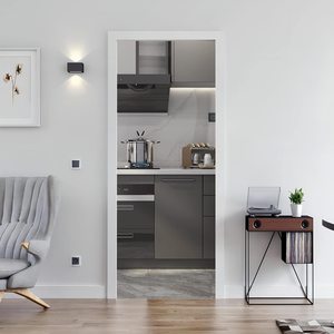 Sản xuất chuyên nghiệp FSC nội thất Túi trượt cửa khung hệ thống phòng ngủ hiện đại Closet trượt Pocket cửa phần cứng Kit - Product Image 6