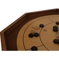 Tournoi 2 en 1 Crokinole & Dames - Taille officielle de 30 pouces - Jeu de société classique en bois pour deux joueurs