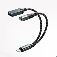 Type C IOS à USB UN et USB C Femelle 2 DANS 1 OTG Câble avec chargeur Port USB-C OTG MIDI Adaptateur pour iPhone et Android