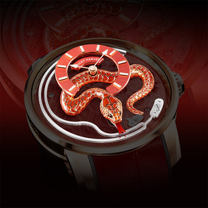 Montre mécanique automatique de luxe pour homme Lucky Harvey avec cadran émaillé serpent, tourbillon et squelette - Product Image 5