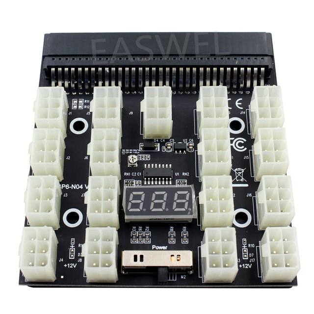 PCI-E 12V 17x 6Pin Power Supply Breakout Board Adapter for HP Server PSU GPU