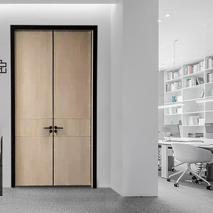 Commercial Residential Teakwood Wooden Solid Wood Interior French Teak Wood Double Leaf Panel <strong>Door</strong> Plain <strong>Design</strong> Interior <strong>Sunmica</strong> - Product Image 3