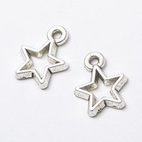 Pendentif étoile à cinq branches creuse en alliage doré pour carte de vœux de baby shower et artisanat