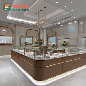 Vitrina de Joyería de Alta Visibilidad para Centro Comercial, Vitrina de Vidrio para Joyería con Marco de Madera - Product Image 2