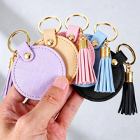 Nouveau porte-clés mignon en cuir PU 2026, pendentif de sac personnalisé avec logo en relief, résistant à l'eau, accessoire de mode
