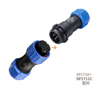 Connecteur de câble étanche IP68 WEIPU série SP17 SP1710 SP1711 SP1712 en cuivre 2 broches 3 4 5 7 9 10 broches prise mâle inversée pour l'alimentation