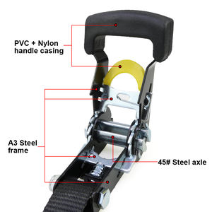 1 "25mm Logo personalizzato Ergo manico rivestito in gomma cricchetto legare verso il basso le cinghie di fissaggio cintura - Product Image 2