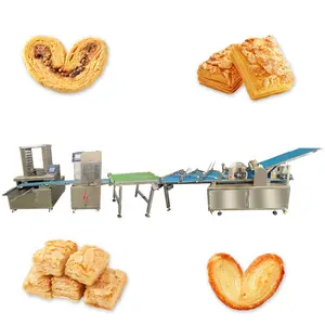 Longyu Commercial French Palmier Sweet Puff Pastry Making Machine butterfly cookies machine