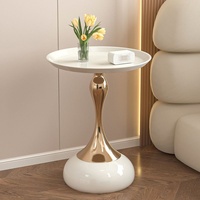 Table console en fer forgé de style européen avec plateau en marbre pour petits appartements, salon, design moderne