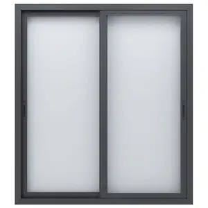 Minimalist Window Frame Double Glass 3 Tracks Tinted Glass Aluminium Sliding Windows and Door for House