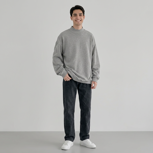เสื้อสเวตเตอร์มีฮู้ดของผู้ชายผ้าฝ้าย100% มีฮู้ดคอหนา - Product Image 1