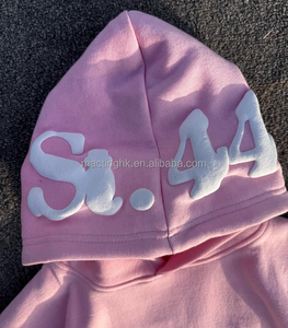 Sweat à capuche surdimensionné personnalisé 500 g/m² en coton épais avec impression en relief pour hommes - Product Image 3