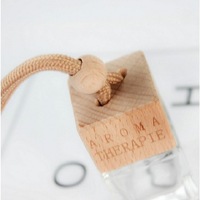 Bouteilles en verre vides LanJing 5ml 10ml pour diffuseur d'aromathérapie, désodorisant de voiture suspendu, parfum d'huile essentielle avec bouchon en bois