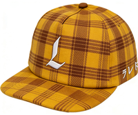 Gorra de Béisbol Personalizada de 6 Paneles, Tela a Cuadros Vintage, Logotipo Bordado en 3D, Estilo Urbano Unisex, Gorra Tipo Dad Hat, Venta al Por Mayor