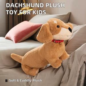 Perro <span class=keywords><strong>salchicha</strong></span> de juguete de peluche marrón Súper suave, Animal de peluche de <span class=keywords><strong>salchicha</strong></span> de tamaño pequeño con relleno de algodón PP, embalaje de bolsa OPP - Product Image 4