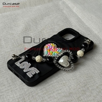 Étui de téléphone en forme de cœur avec strass et chaîne perlée pour TECNO POP10 POP9 Spark GO 2025
