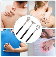 Grattoir à dos télescopique en acier inoxydable de 68 cm, masseur à griffes portatif extensible pour soulager les démangeaisons