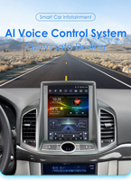 CARUPEZ Radio de Auto con Pantalla Táctil LCD IPS de 9.7 Pulgadas, Transmisor FM, Android Auto, GPS, CarPlay, USB, AC para Chevrolet Capativa 2011-2017