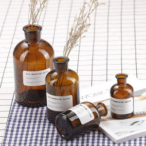 Bocaux d'apothicaire en ambre, bouteilles en verre décoratives, <span class=keywords><strong>centre</strong></span> <span class=keywords><strong>de</strong></span> <span class=keywords><strong>table</strong></span> pour réception <span class=keywords><strong>de</strong></span> mariage, mini vases à fleurs, petites bouteilles à médicaments - Product Image 4