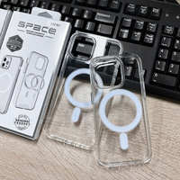 Coque Magnétique Transparente A33 en Acrylique+TPU pour iPhone 18 17 16 15 14 13 12 11 Pro Max, Design Spatial, Compatible 8 Plus