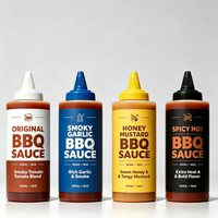 Bouteille de sauce à remplissage à chaud avec logo personnalisé, 8oz, 12oz, 16oz, distributeur à bouchon rabattable, bouteille à presser pour mayonnaise, bouteille en plastique pour condiments, moutarde