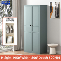 Armoire modulaire à 2 portes en acier avec impression par transfert pour chambre à coucher, armoire de rangement pour vêtements