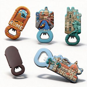 פותחן בקבוקים תלת מימדי ממתכת עם לוגו בהתאמה אישית, מזכרת נסיעות, מגנט אפוקסי למקרר עם דמות עיר/מדינה - Product Image 4