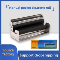 Machine à rouler les cigarettes manuelle portable, exclusive transfrontalière, capacité de 80 cigarettes, acier inoxydable, design métallique carré petit format