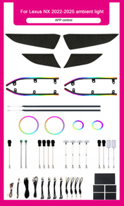 Kit d'éclairage ambiant SJC pour l'intérieur <span class=keywords><strong>de</strong></span> voiture, 64 couleurs, pour Lexus NX <span class=keywords><strong>2022</strong></span>-2025, kit LED Symphony, accessoires <span class=keywords><strong>de</strong></span> décoration colorés pour Noël - Product Image 6