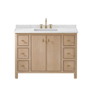 Modern Eco-Friendly Panel Bathroom Storage <b>Cabinet</b> with Adjustable <b>Feet</b> & Porcelain Basin for Apartment Use - Product Image 1