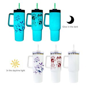40oz Insulated Water Bottle <b>Double</b> <b>Wall</b> Stainless Steel Car Truck Travel <b>Mug</b> Glow in the Dark for Dye Sublimation Heat Press - Product Image 2