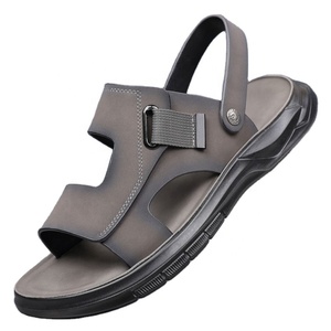 Sandalias de Hombre para Exteriores con Punta Abierta, Suela de Goma, Entresuela de EVA, Casuales de Verano, Sin Cordones, Gris - Product Image 1