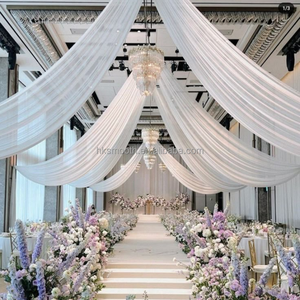 Cortina Blanca de Seda de Hielo y Spandex Personalizada para Decoración de Bodas - Product Image 5