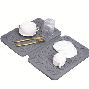 Tapis absorbant pliable à séchage rapide en pierre de diatomée, grand format, pour évier, étagère ou support d'éponges - Product Image 1
