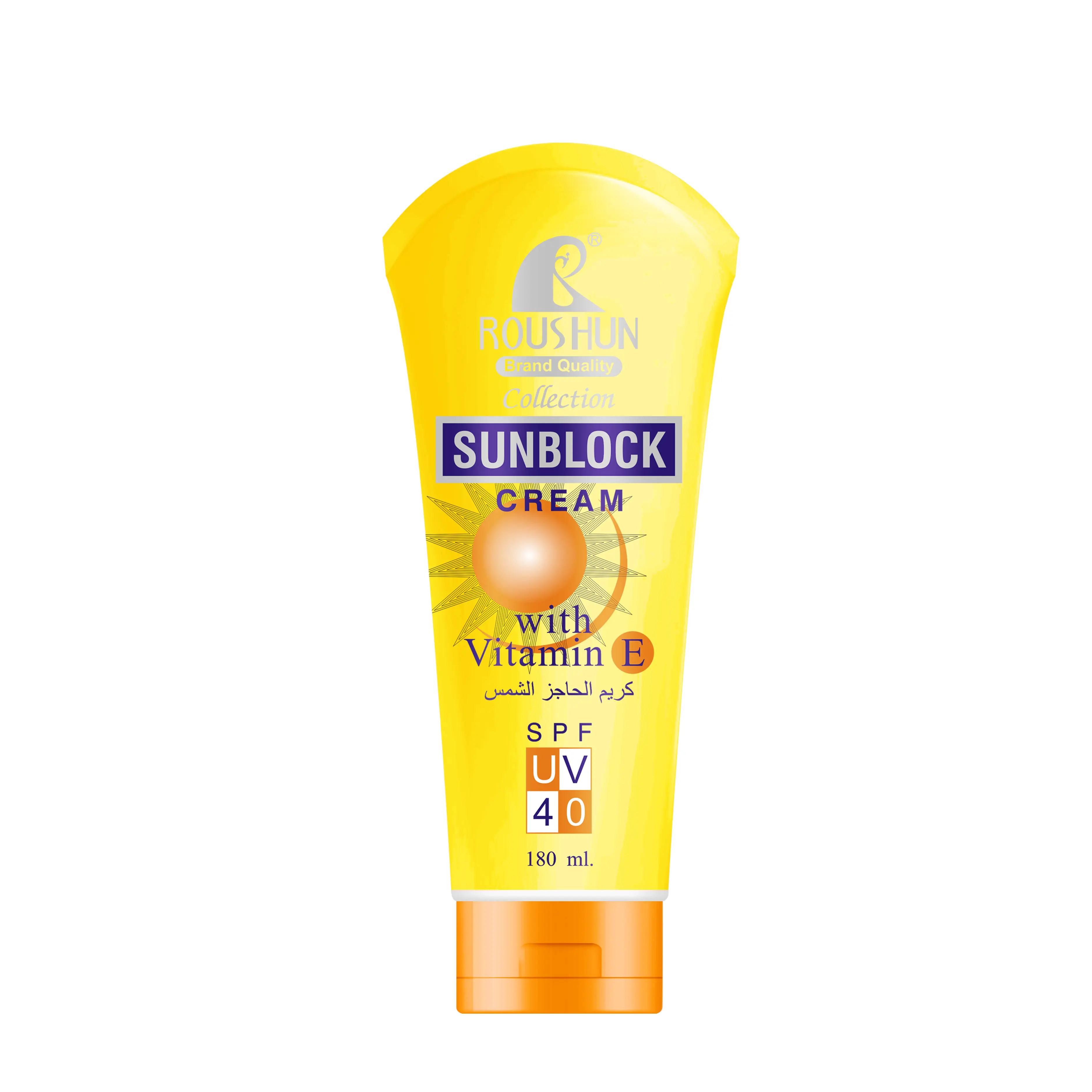 ROUSHUN Sunblock كريم واقية من الشمس مع فيتامين E ، PDF 40 ، 180 مللي OEM/ODM تسمية خاصة مقبول