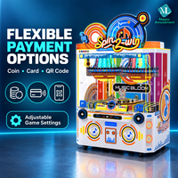 MACHINE D'ARCADÉE MUSICALE COMMERCIALE MAGIC AMUSEMENT 2 JOUEURS SPIN 2 WIN AVEC PRÊMIES, À MONNAYEUR LED, CERTIFIÉE CE POUR SALLES D'ARCADÉES, CENTRES COMMERCiaux ET PARCS D'ATTRACTIONS
