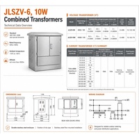 Transformateur combiné CT/VT de classe 0,2S 10 kV JLSZV-10W 200/5A pour la mesure extérieure