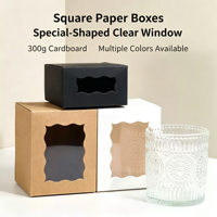 Nouvelles boîtes rigides créatives avec fenêtre visible, en kraft couleur laser, transparentes UV, faites à la main, pour bougies, bonbons, cadeaux de mariage