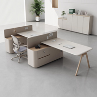 Bureau de direction modulaire en MDF avec chaise intégrée – Combinaison simple et moderne pour personnel, écologique, usage commercial, avec cloison créative