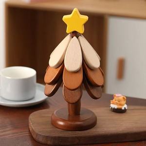 Tapis d'isolation d'arbre de noël M <span class=keywords><strong>Table</strong></span> à manger en bois massif tapis anti-brûlure tapis de pot décoration de la maison créative - Product Image 6