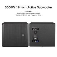 SRX818PD Système Audio Professionnel 3000W Subwoofer Actif 18 Pouces avec Amplificateur Numérique Double Canal, Conception en Bois, Idéal pour Utilisation en Extérieur sur Scène
