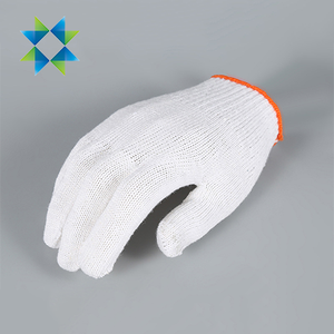 Guantes de trabajo de seguridad para las manos de algodón de punto blanco blanqueado resistente lavable de protección industrial SKPURE - Product Image 5
