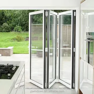 Puertas plegables de vidrio, de aluminio, plegables, baratas, para Patio